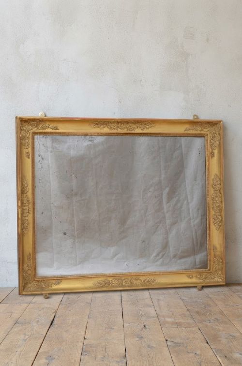 French Napoleon Giltwood Wall Mirror with Mythological & Floral Carvings 100x81cm