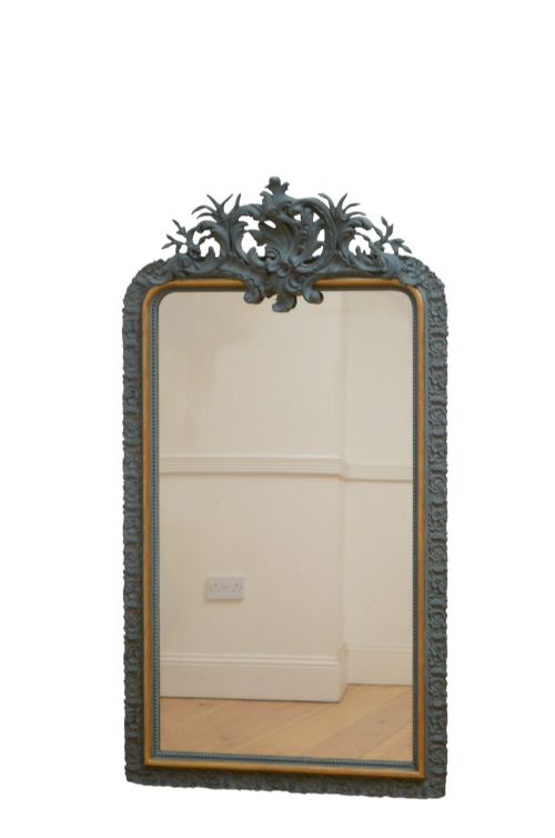 French Empire Giltwood and Painted Pier Mirror, Wall Mirror H154cm