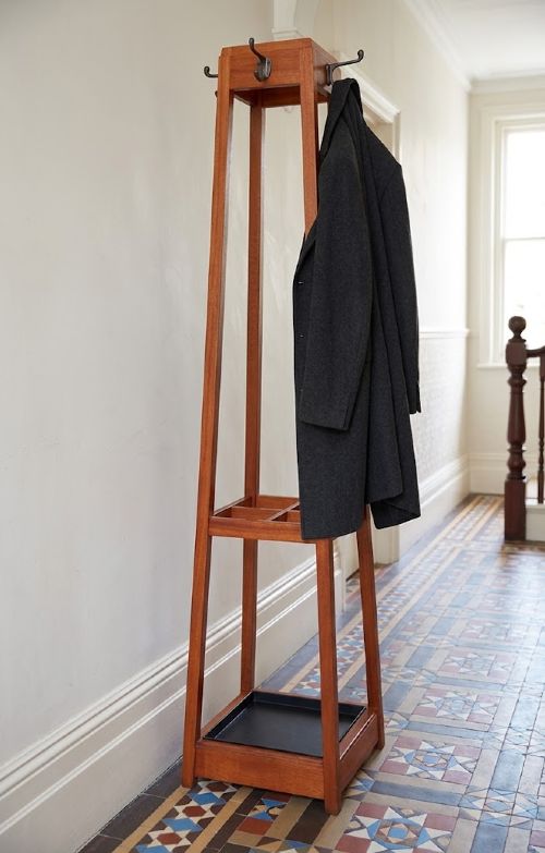Elegant Solid Mahogany Coat Stand Hall Stand
