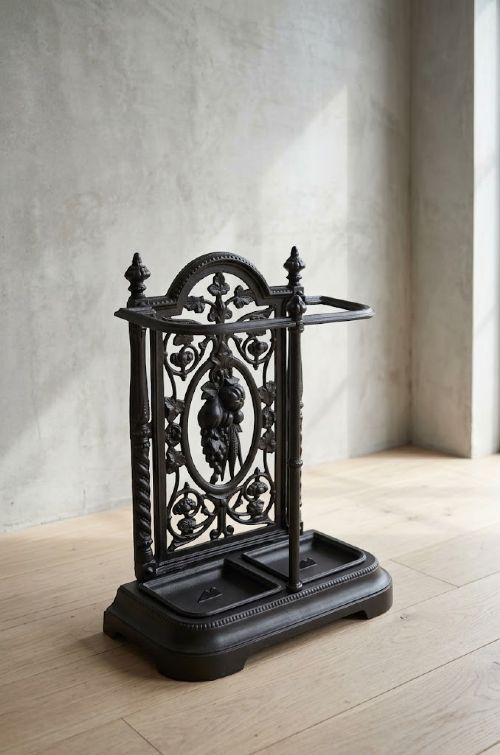 Black Antique Umbrella Stand - Victorian Cast Iron