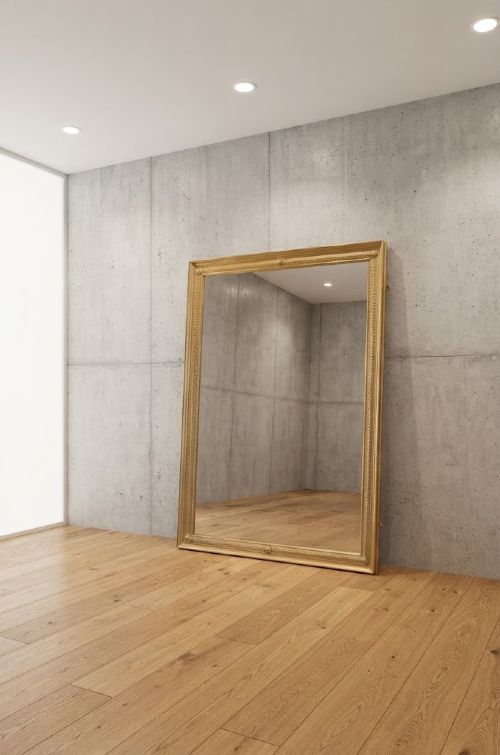 Large Napoleonic Empire Antique Giltwood Wall Mirror 122x158cm