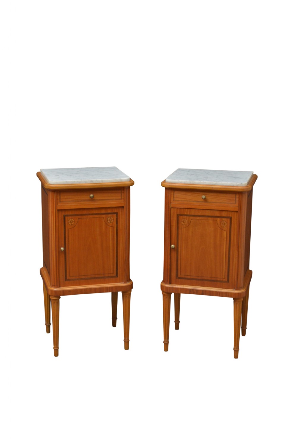 Excellent Pair of Satinwood Bedside Cupboards 