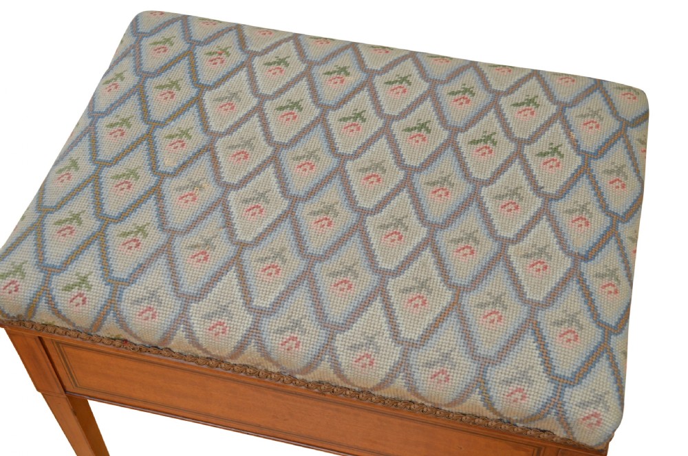 Fine Quality Edwardian Dressing Table Stool In Satinwood View II