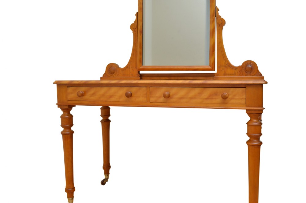Rare Victorian Satinwood Dressing Table View V