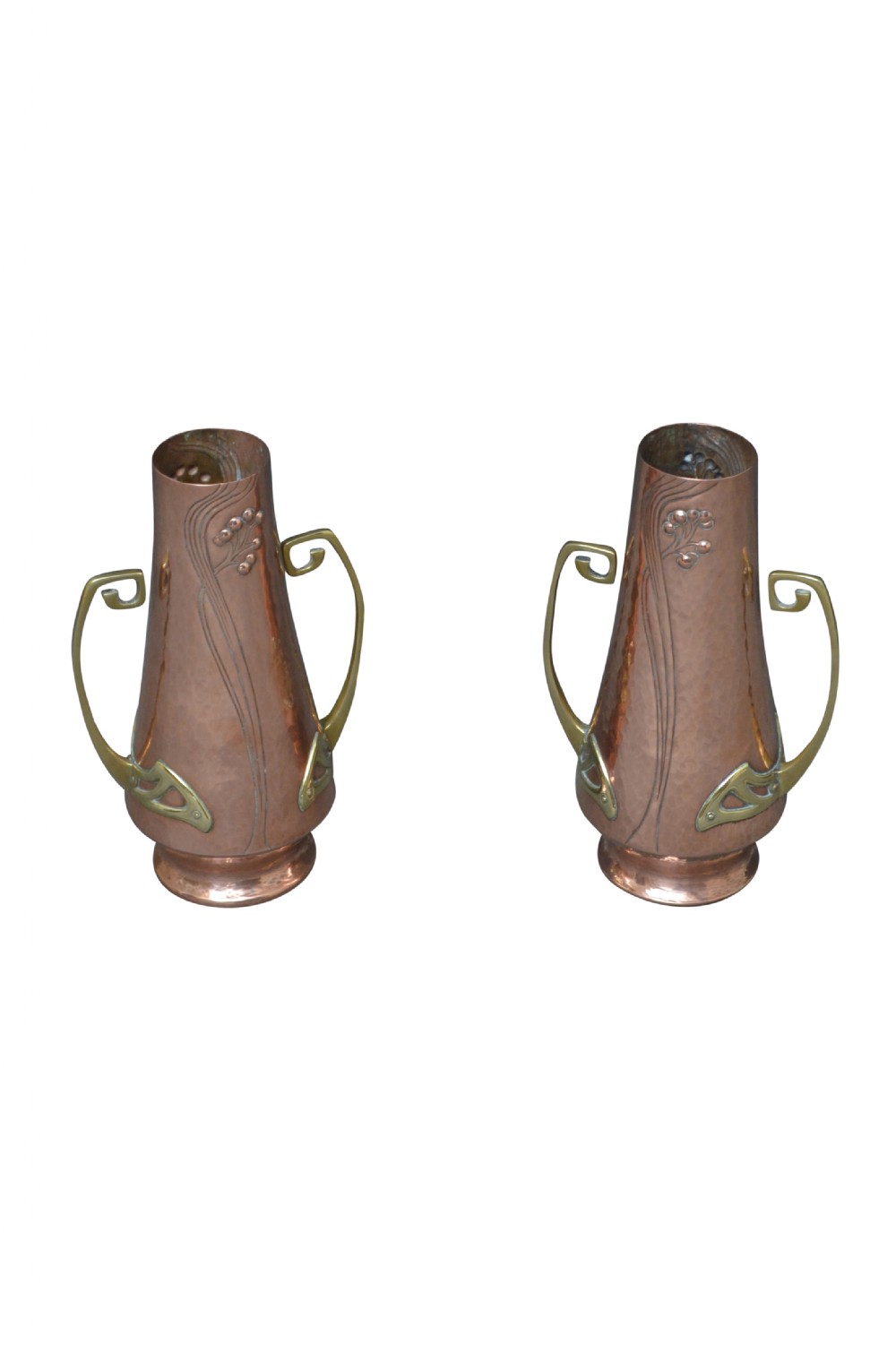  Art Nouveau Copper Vases