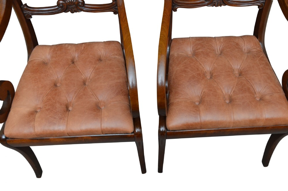  Pair of William IV Mahogany Carver Chairs Desk Chair Office Chair View VI
