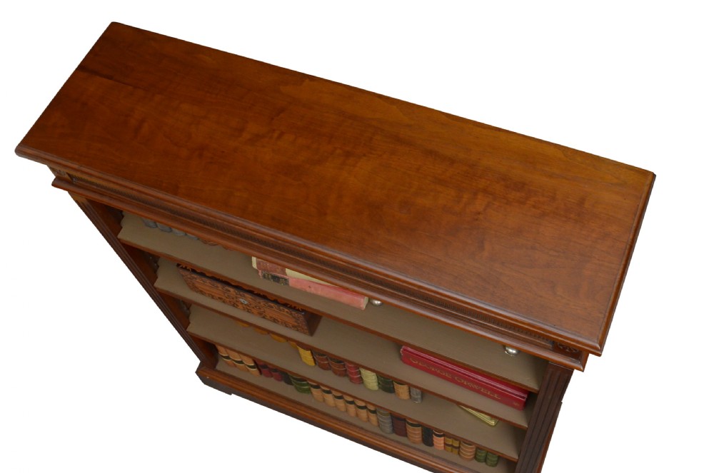 Victorian Walnut Open Bookcase View II