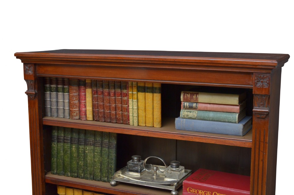 Victorian Walnut Open Bookcase View IV