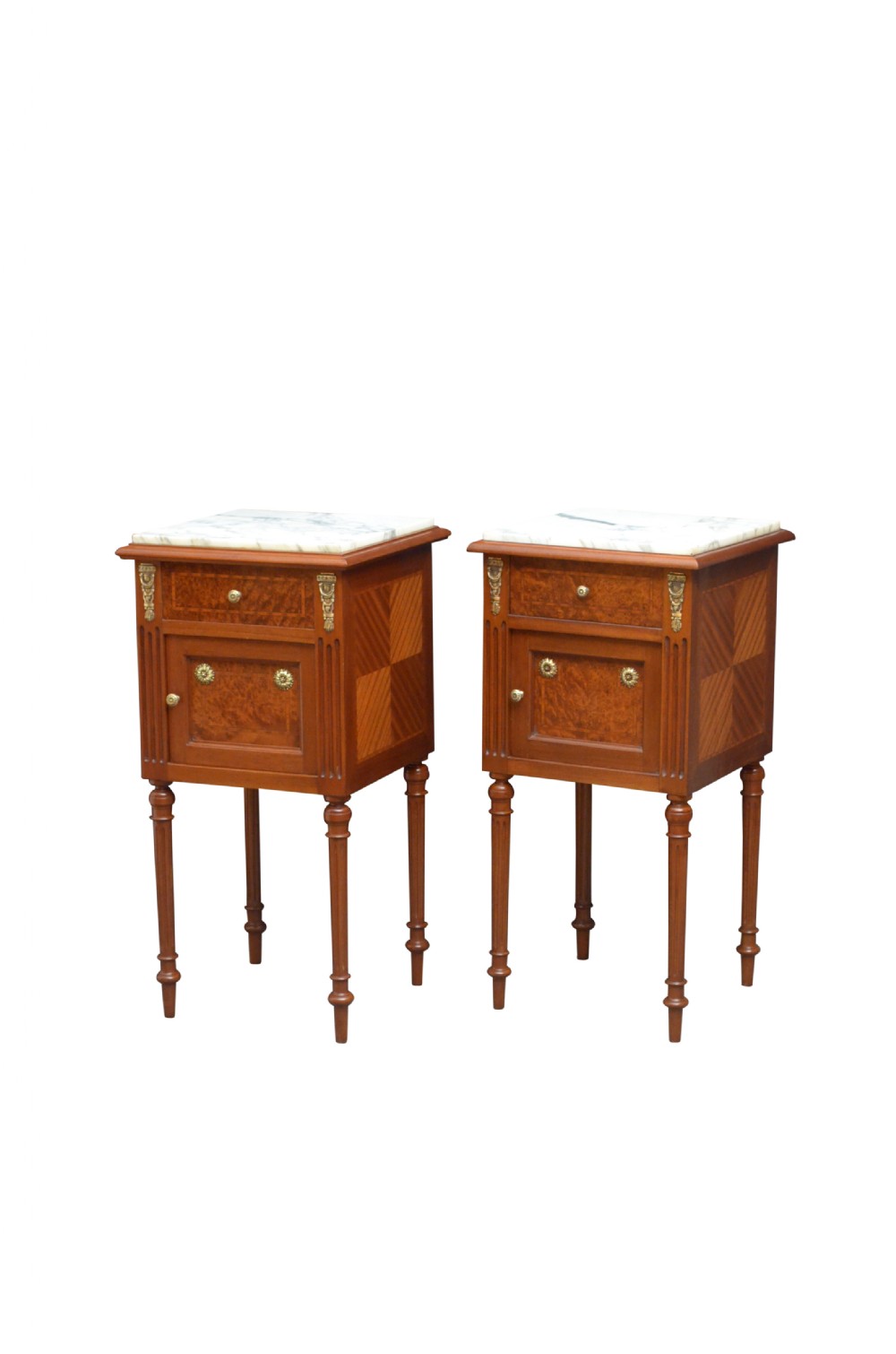 Pair of Turn of Century Mahogany Bedside Cabinets