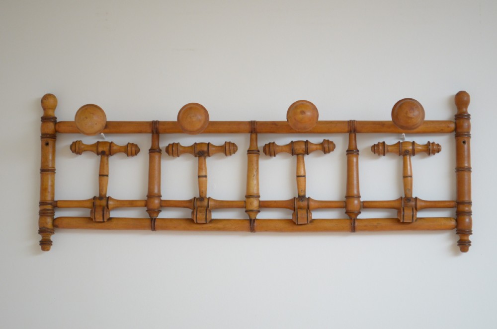Unusual French Faux Bamboo Coat Hooks