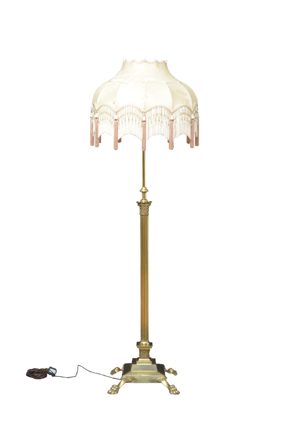 Victorian Brass Standard Floor Lamp 