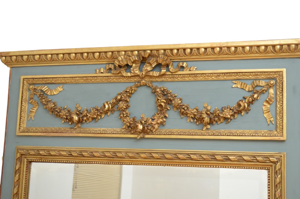 Tall 19th Century Trumeau Mirror H181cm View V