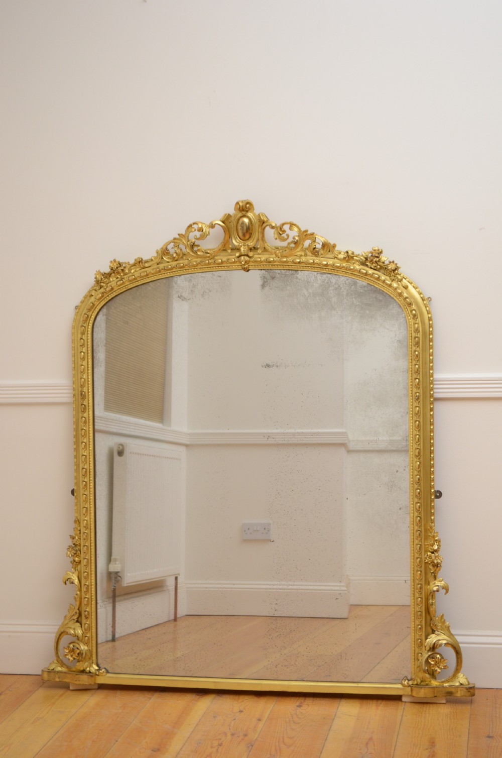 Superb Victorian Gilt Overmantel Mirror Wall Mirror  View II