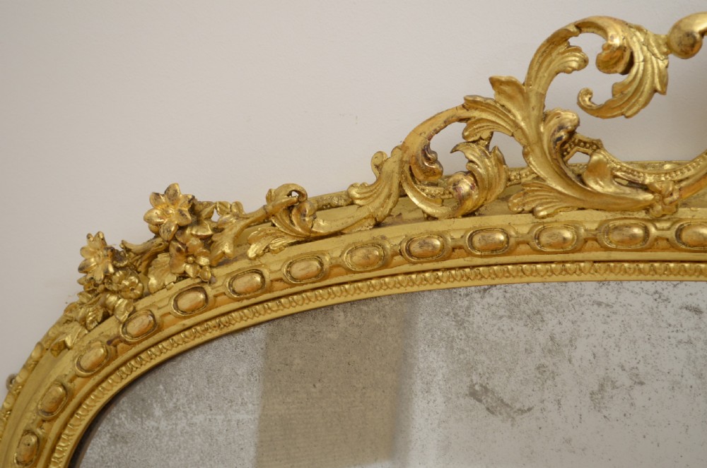 Superb Victorian Gilt Overmantel Mirror Wall Mirror  View V