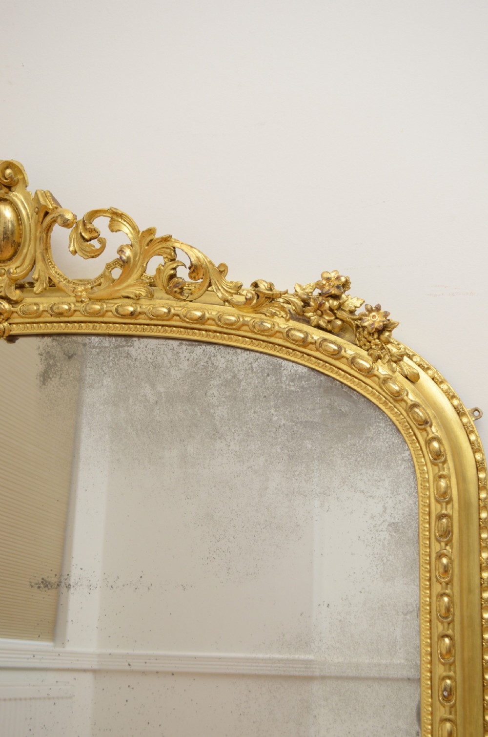 Superb Victorian Gilt Overmantel Mirror Wall Mirror  View X