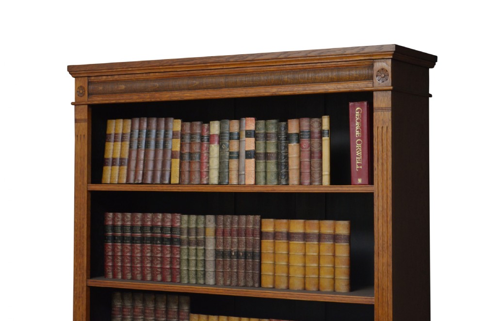 Victorian Oak Open Bookcase by Jas. Shoolbred  View V