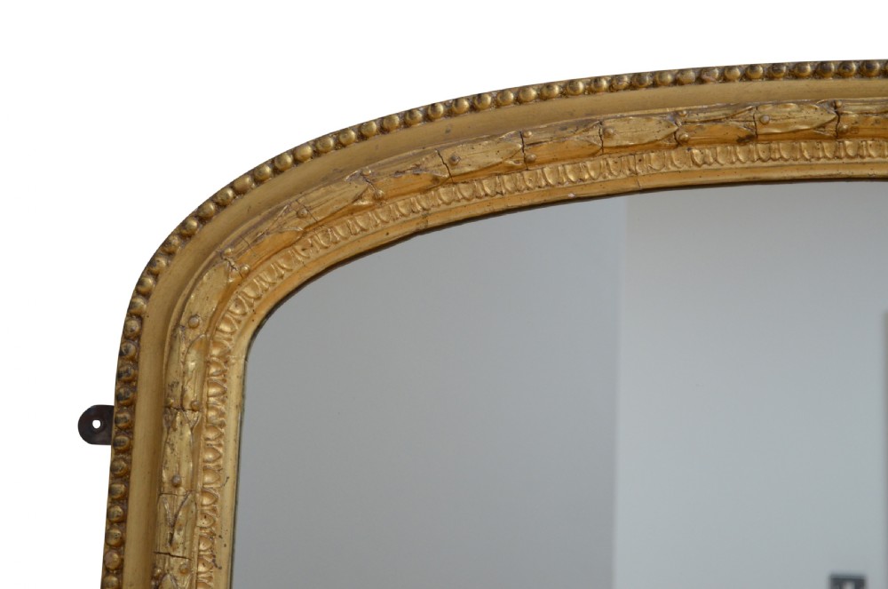Large Victorian Giltwood Overmantel Mirror  View V