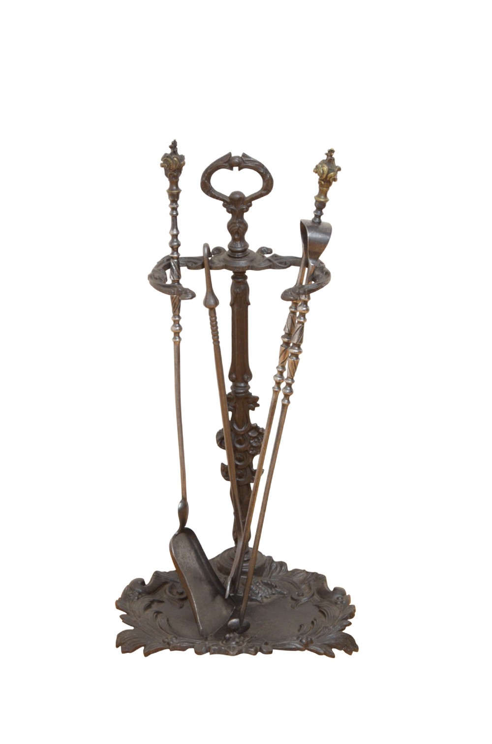 Art Nouveau Fire Tools Stand with Tools