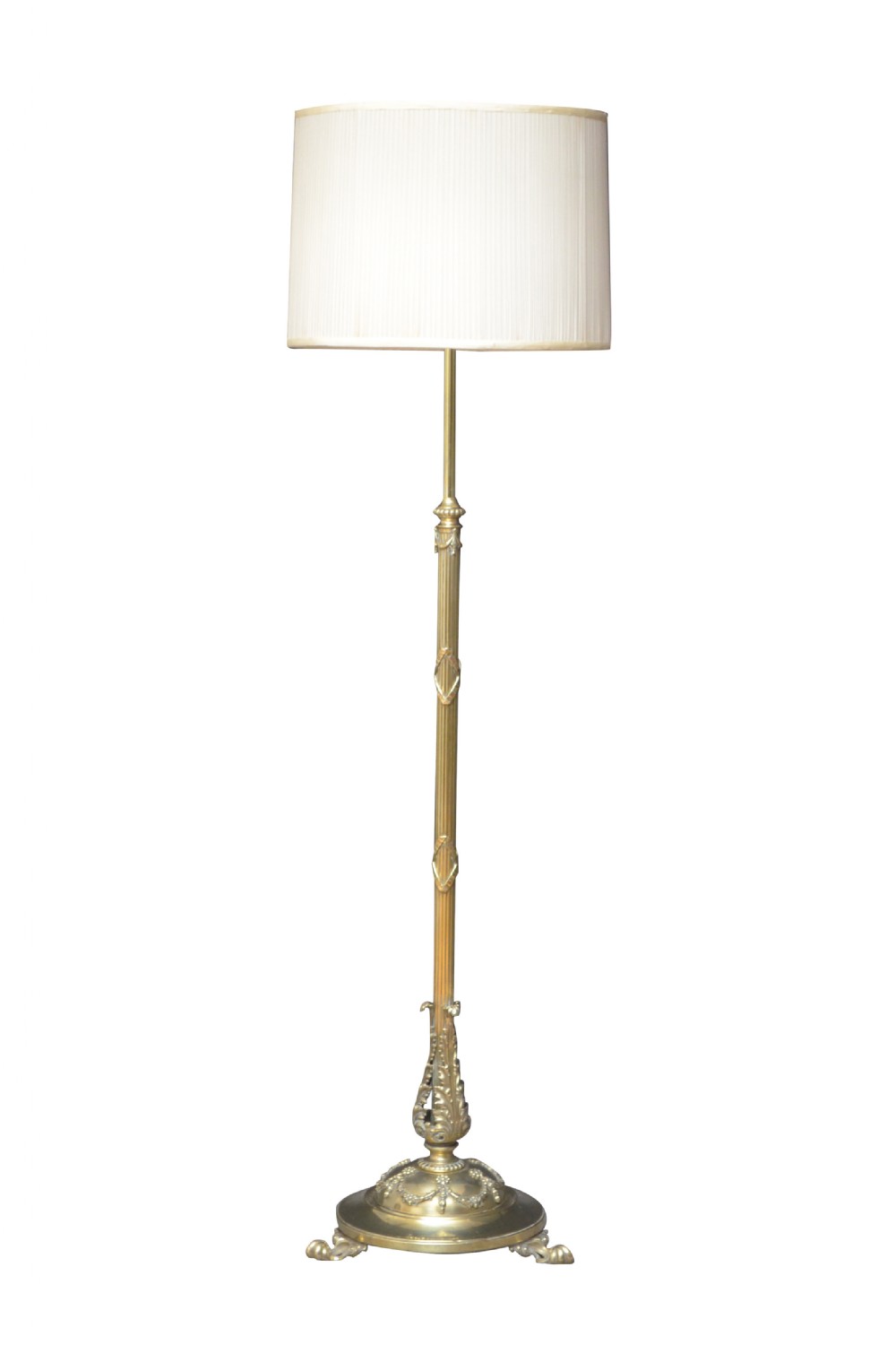 Victorian Brass Telescopic Floor Lamp 