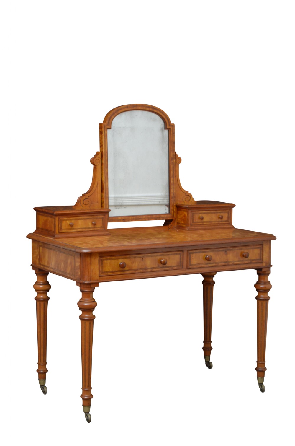 Superb Victorian Satin Birch Dressing Table