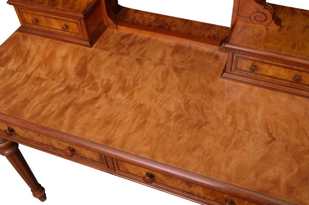 Superb Victorian Satin Birch Dressing Table View XI