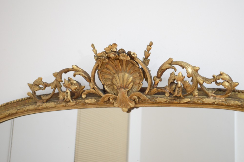 Superb Large English Victorian Giltwood Wall Mirror View X