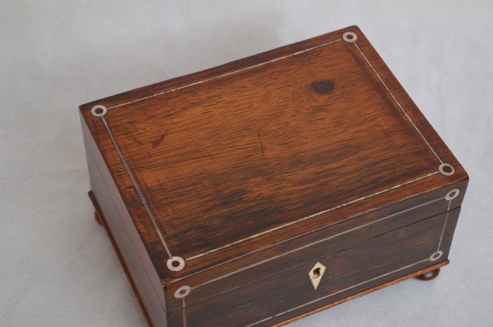 Attractive Victorian Rosewood Jewellery Box with Tray View III