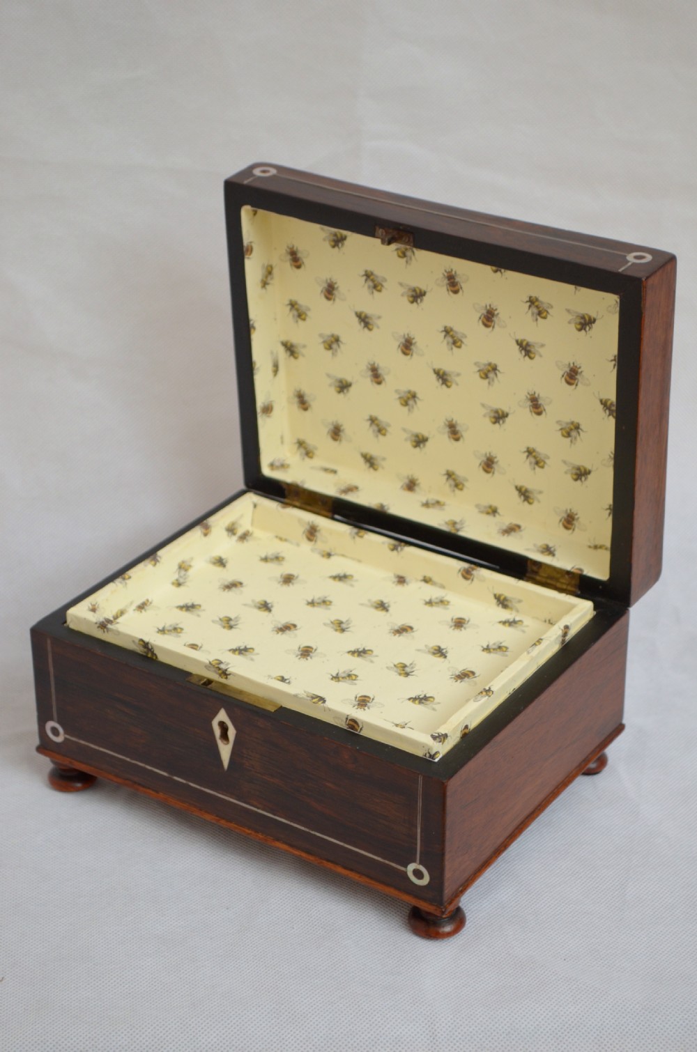 Attractive Victorian Rosewood Jewellery Box with Tray View V