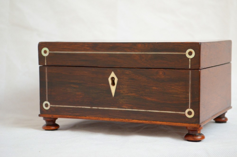 Attractive Victorian Rosewood Jewellery Box with Tray View VIII