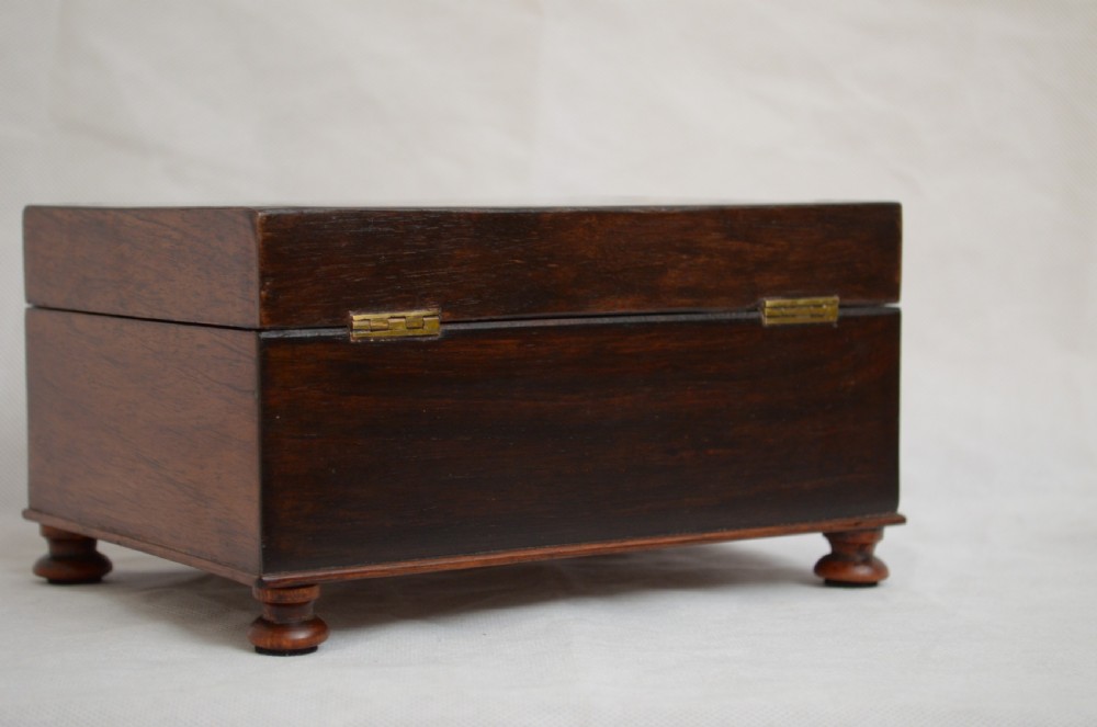 Attractive Victorian Rosewood Jewellery Box with Tray View X
