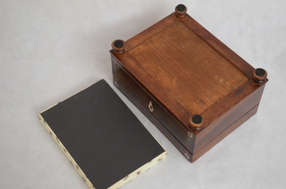 Attractive Victorian Rosewood Jewellery Box with Tray View XII