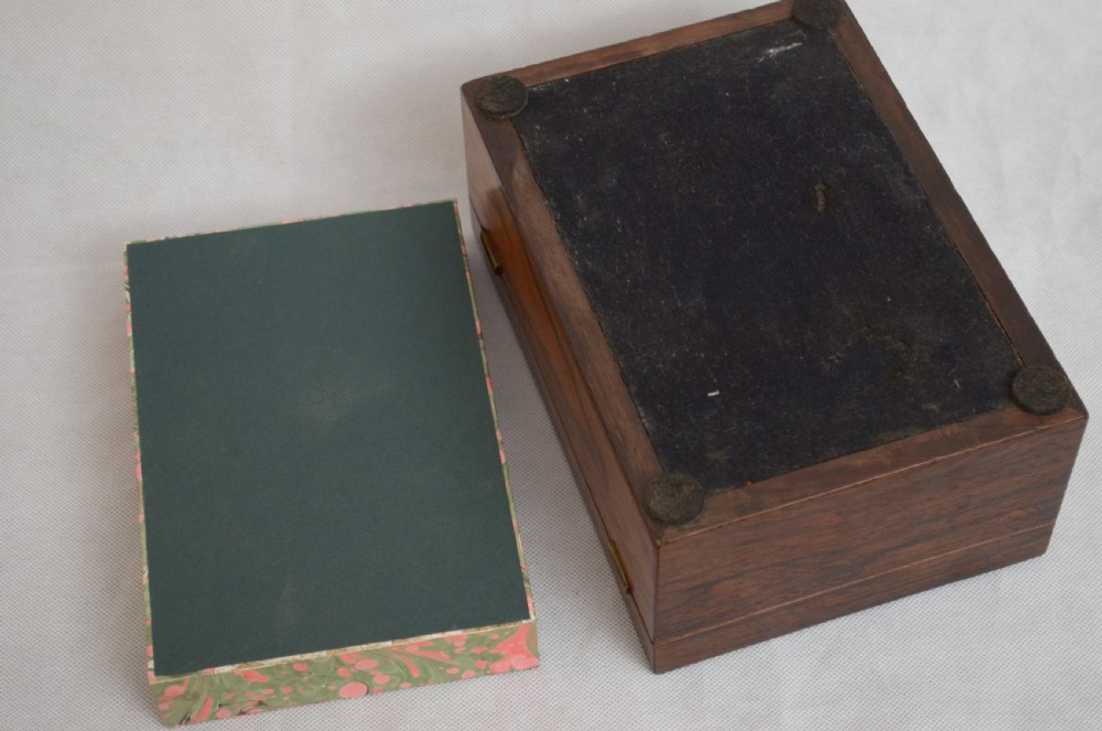 Beautiful Victorian Rosewood and Studded Jewellery Box with Tray View XI