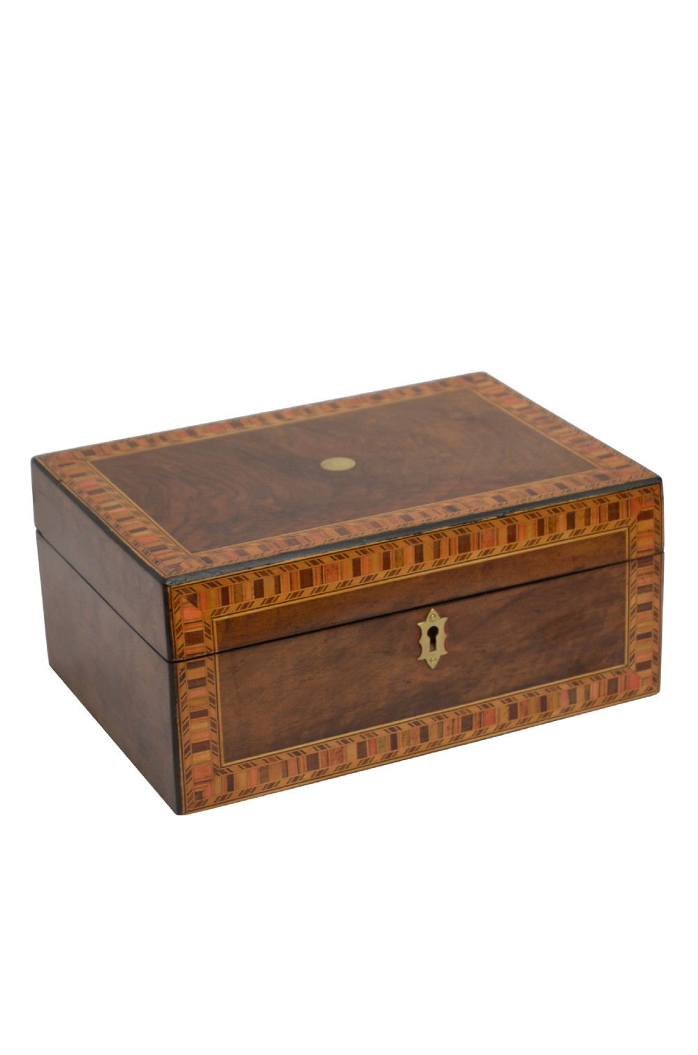 Victorian Walnut and Inlaid Box with Tray