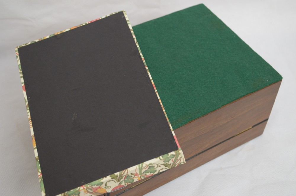 Victorian Walnut and Inlaid Box with Tray View XI