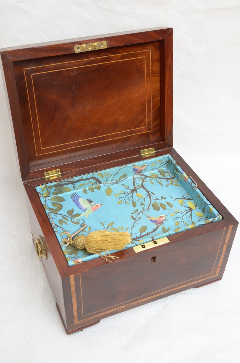 Georgian Mahogany Jewellery Box with Tray View VI