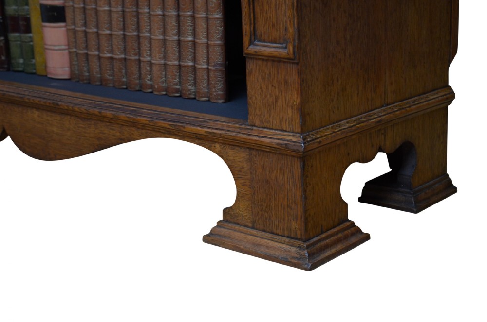 Stylish Arts and Crafts Open Bookcase in Solid Oak  View XII