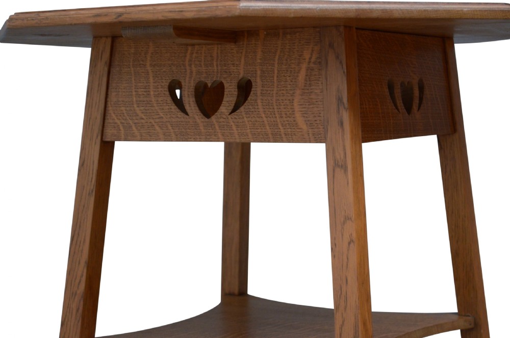 Stylish Arts and Crafts solid Oak table in the manner of Liberty & Co. View VI