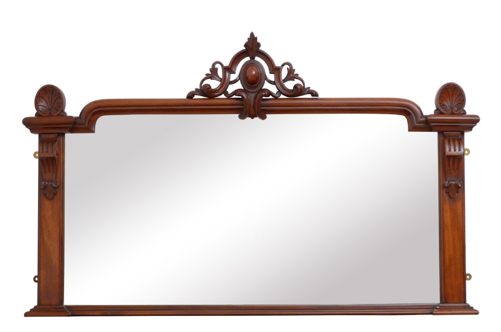 Elegant Victorian Mahogany Overmantel Mirror  View II