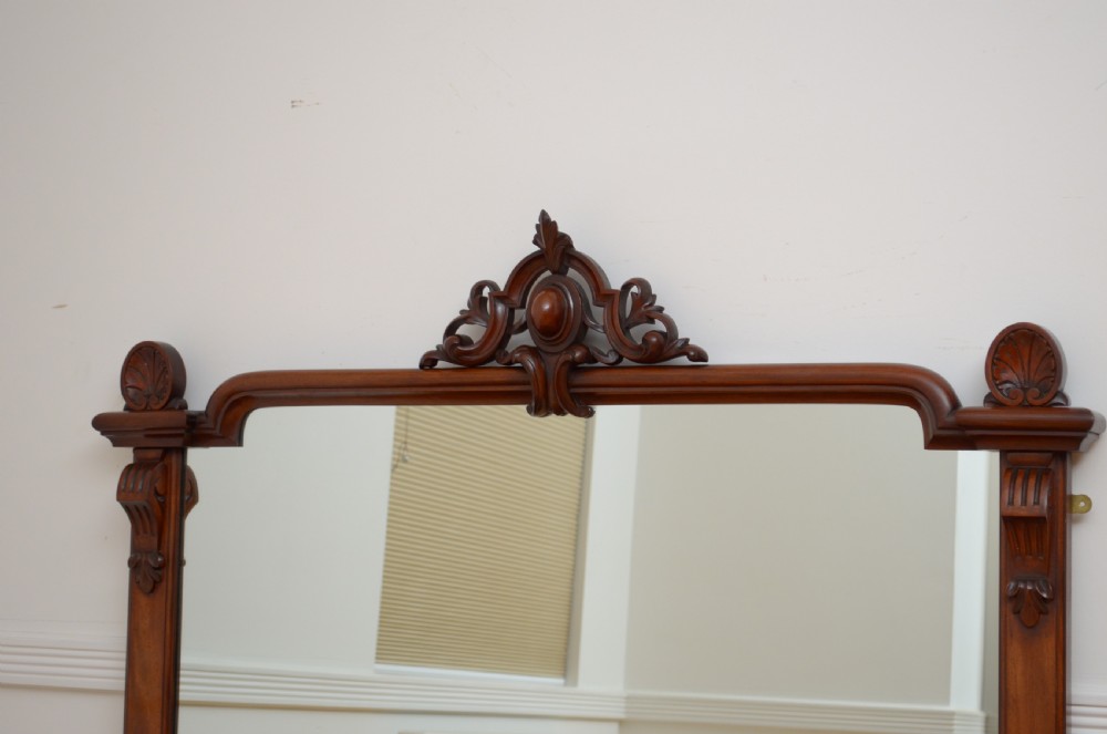 Elegant Victorian Mahogany Overmantel Mirror  View V