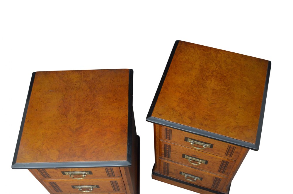 Stylish Aesthetic Movement Bedside Cabinets  View IV
