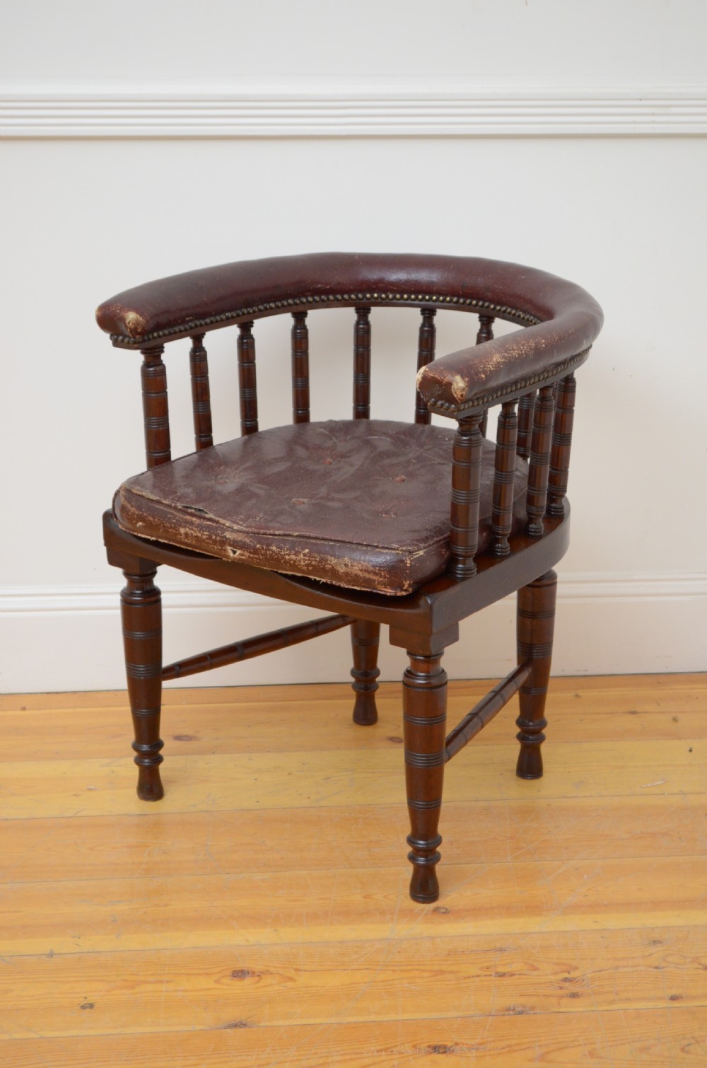 Edwardian Solid Mahogany Office Chair View VII