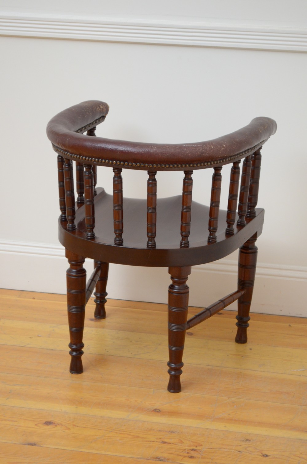 Edwardian Solid Mahogany Office Chair View XII