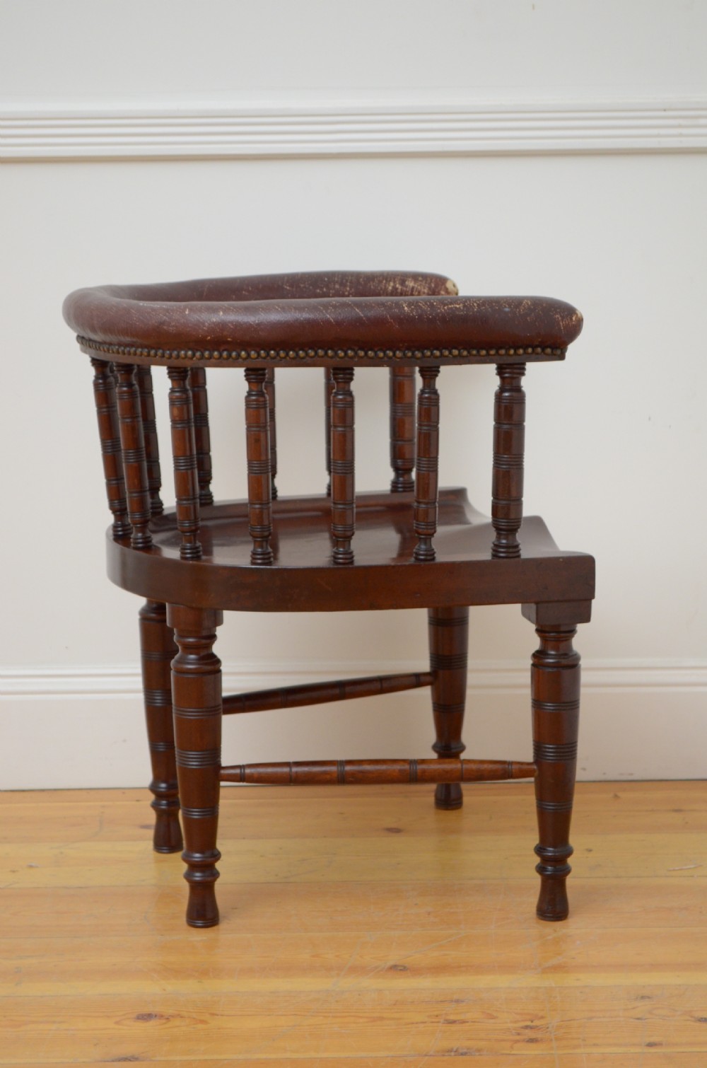 Edwardian Solid Mahogany Office Chair View XIII