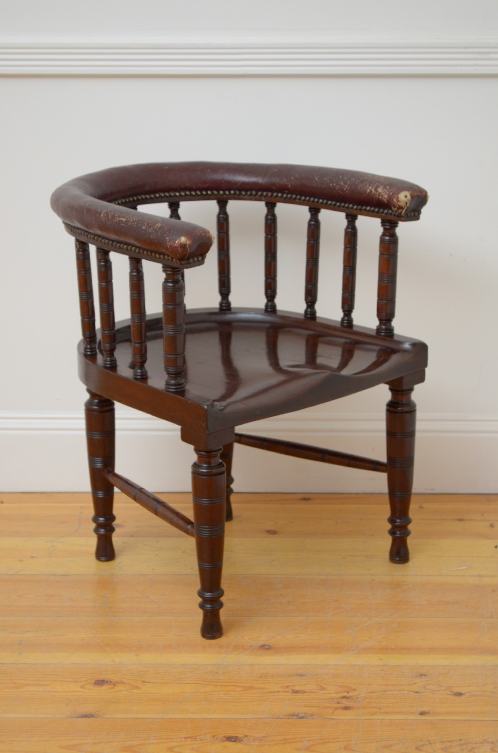 Edwardian Solid Mahogany Office Chair View XIV