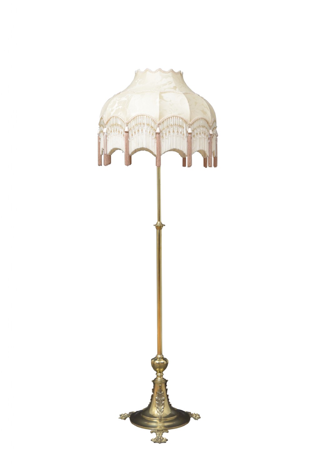 Elegant Edwardian Brass Standard Lamp 
