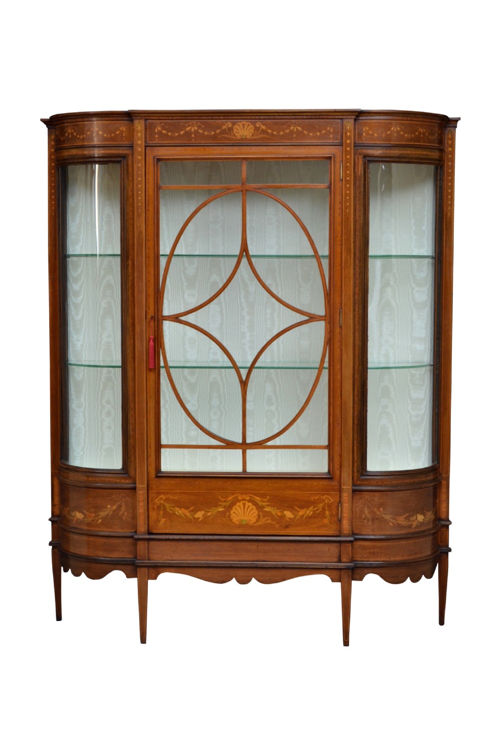 Large Edwardian Mahogany and Inlaid Display Cabinet