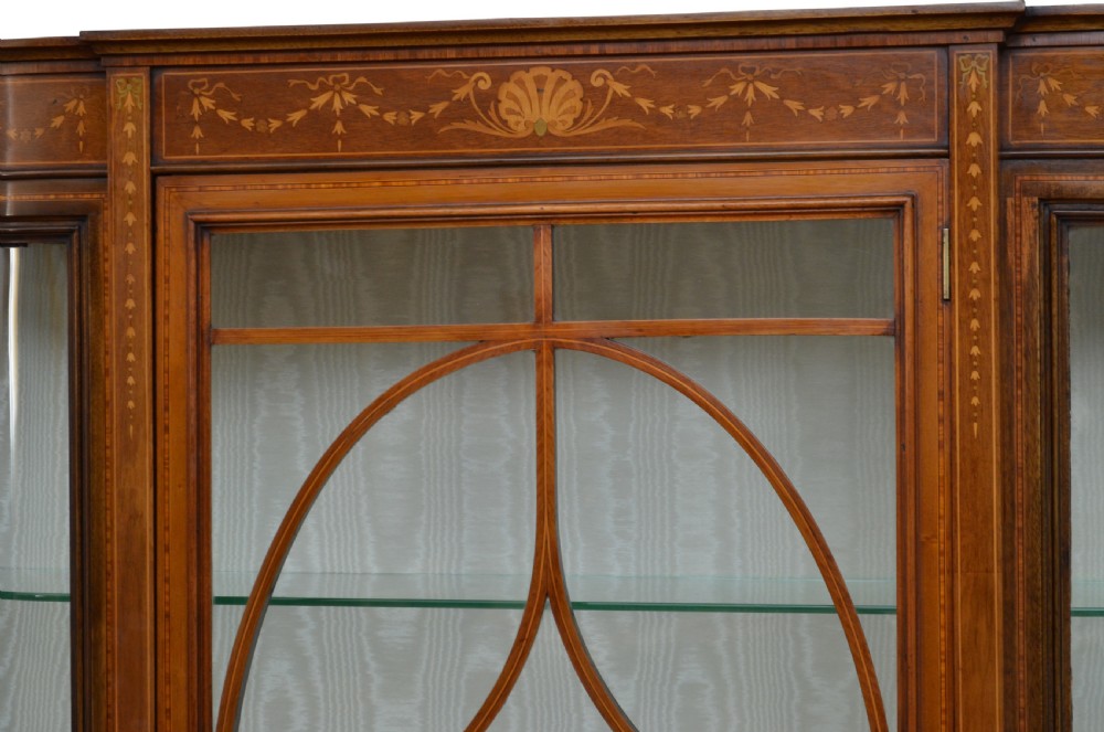 Large Edwardian Mahogany and Inlaid Display Cabinet View II