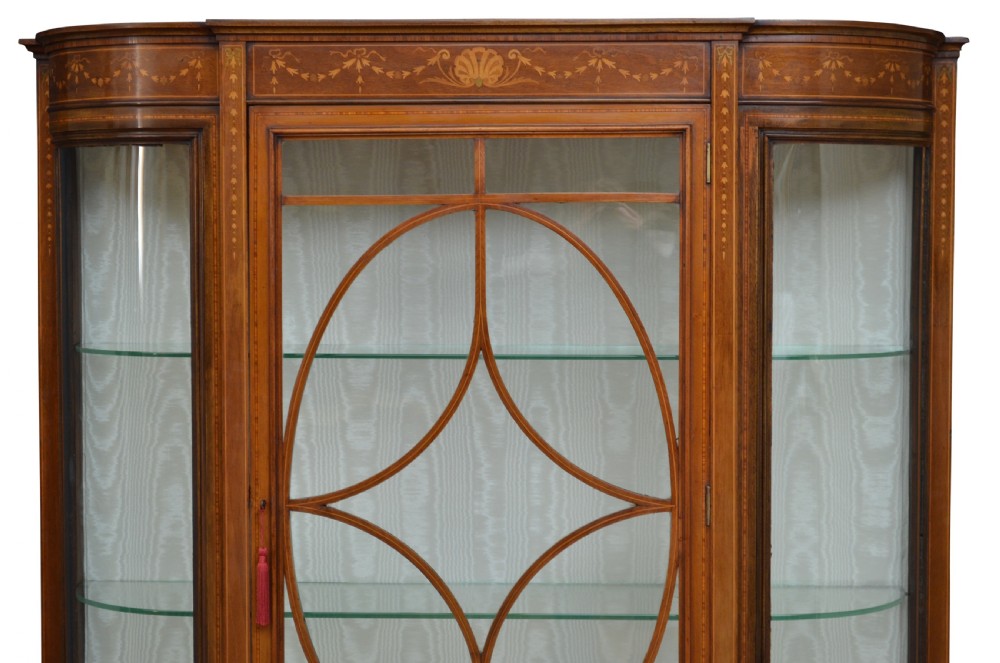 Large Edwardian Mahogany and Inlaid Display Cabinet View XI