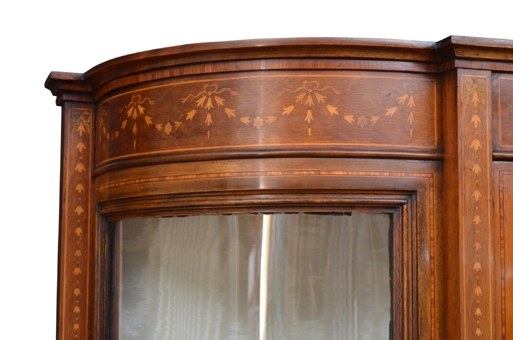 Large Edwardian Mahogany and Inlaid Display Cabinet View XII