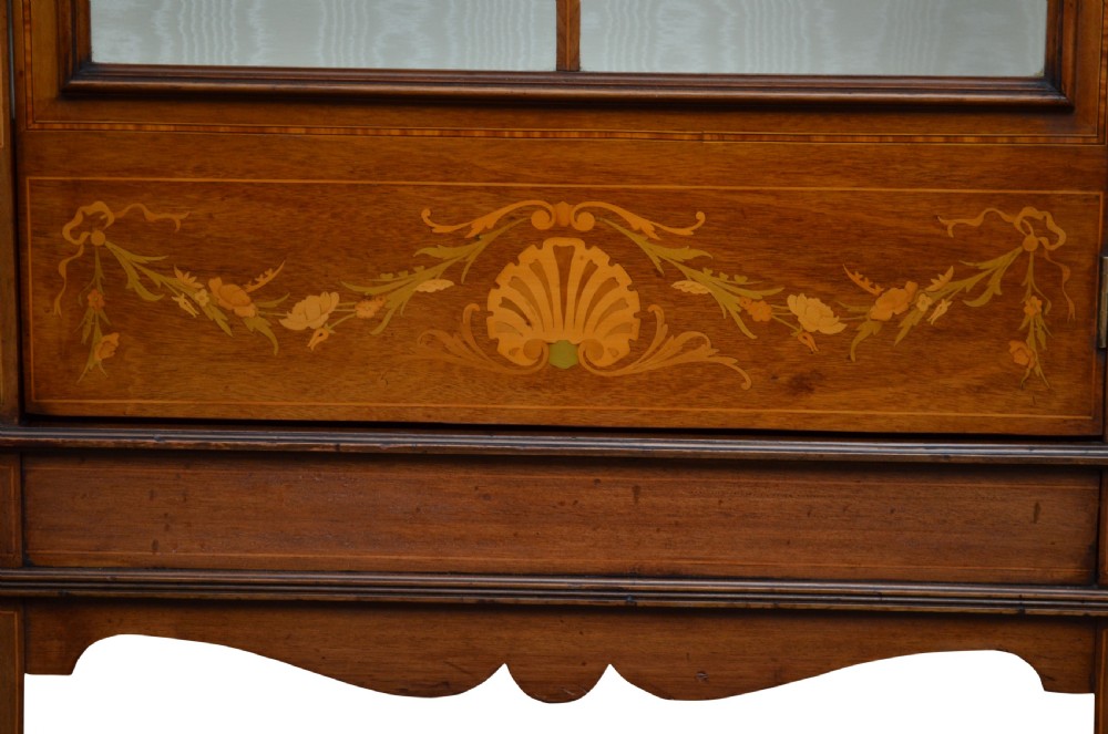 Large Edwardian Mahogany and Inlaid Display Cabinet View XIII
